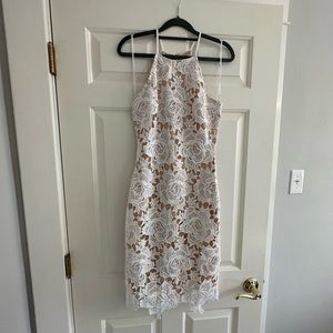 Lulus Temps De L’amour White Lace Bodycon Midi Dress